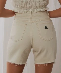 Abrand New & Most Loved A Claudia Cut Off Shorts - White Sand 7 Abrand New & Most Loved A Claudia Cut Off Shorts - White Sand