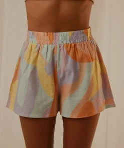 Peppermayo Exclusive Raffi Linen Shorts - Pastel Wave New & Most Loved 4 Peppermayo Exclusive Raffi Linen Shorts - Pastel Wave New & Most Loved