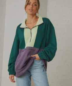 Levi's 1/4 Zip Pop Over Jacket - Logan Berry