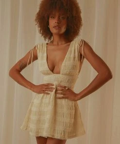 Peppermayo Exclusive Heartbreak Hotel Ruched Mini Dress - Creme 11 Peppermayo Exclusive Heartbreak Hotel Ruched Mini Dress - Creme