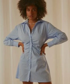 Peppermayo Exclusive Solana Shirt Dress - Blue Stripe