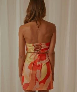 Peppermayo Exclusive New & Most Loved Dancing At Midnight Bustier Top - Flaming