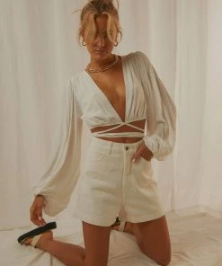 Afends Seventy Threes Organic Denim Short - Off White New & Most Loved