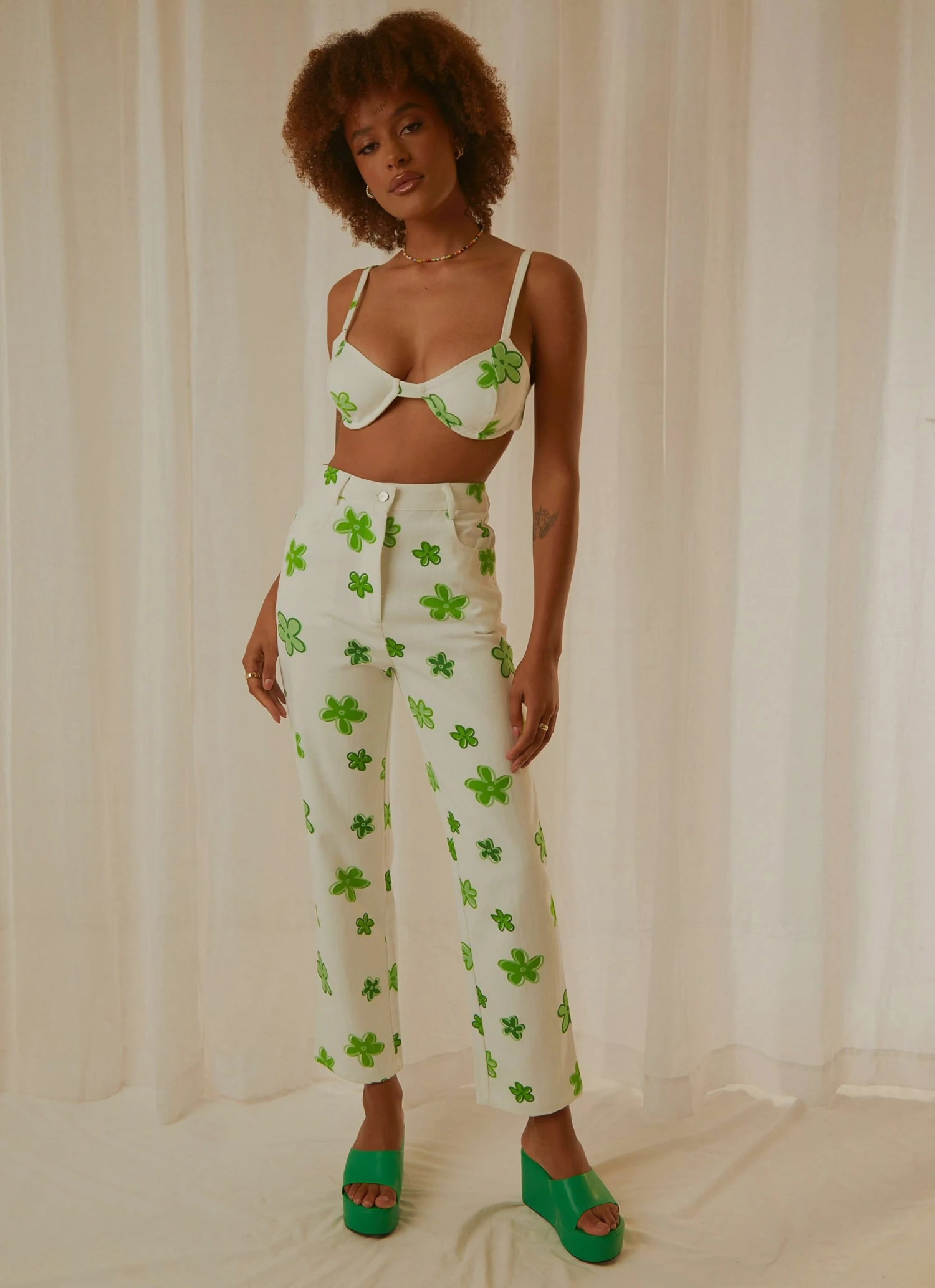Peppermayo Exclusive Keep Your Heart Pants - Green Wild Poppies 4 Peppermayo Exclusive Keep Your Heart Pants - Green Wild Poppies
