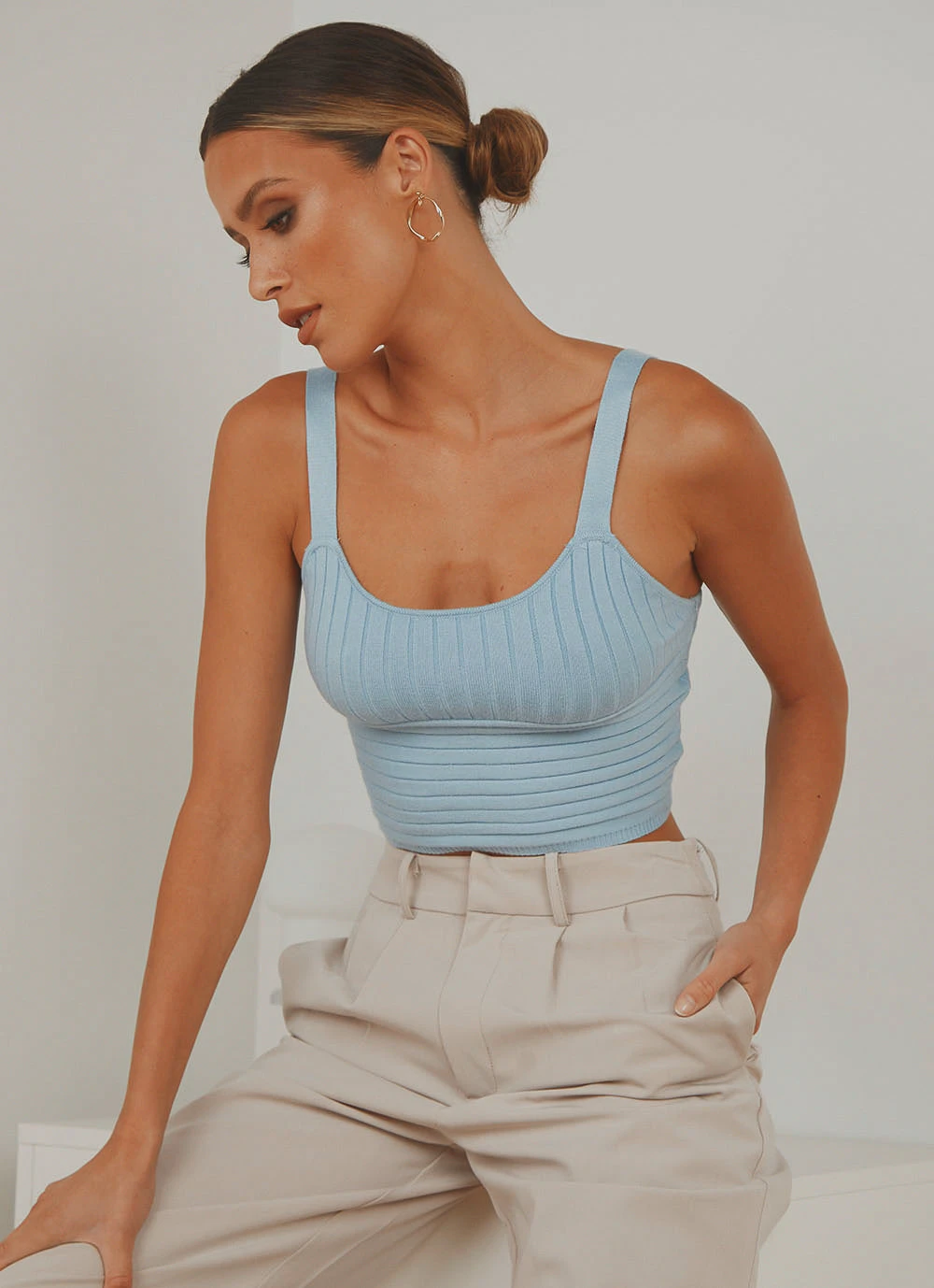 Peppermayo In Her Eyes Knit Crop - Blue 4 Peppermayo In Her Eyes Knit Crop - Blue