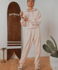 Afends THC Unisex Hemp Sweat Pant - Ash Pink New & Most Loved