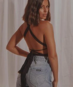 Peppermayo Exclusive New & Most Loved Beverly Tie Crop - Black