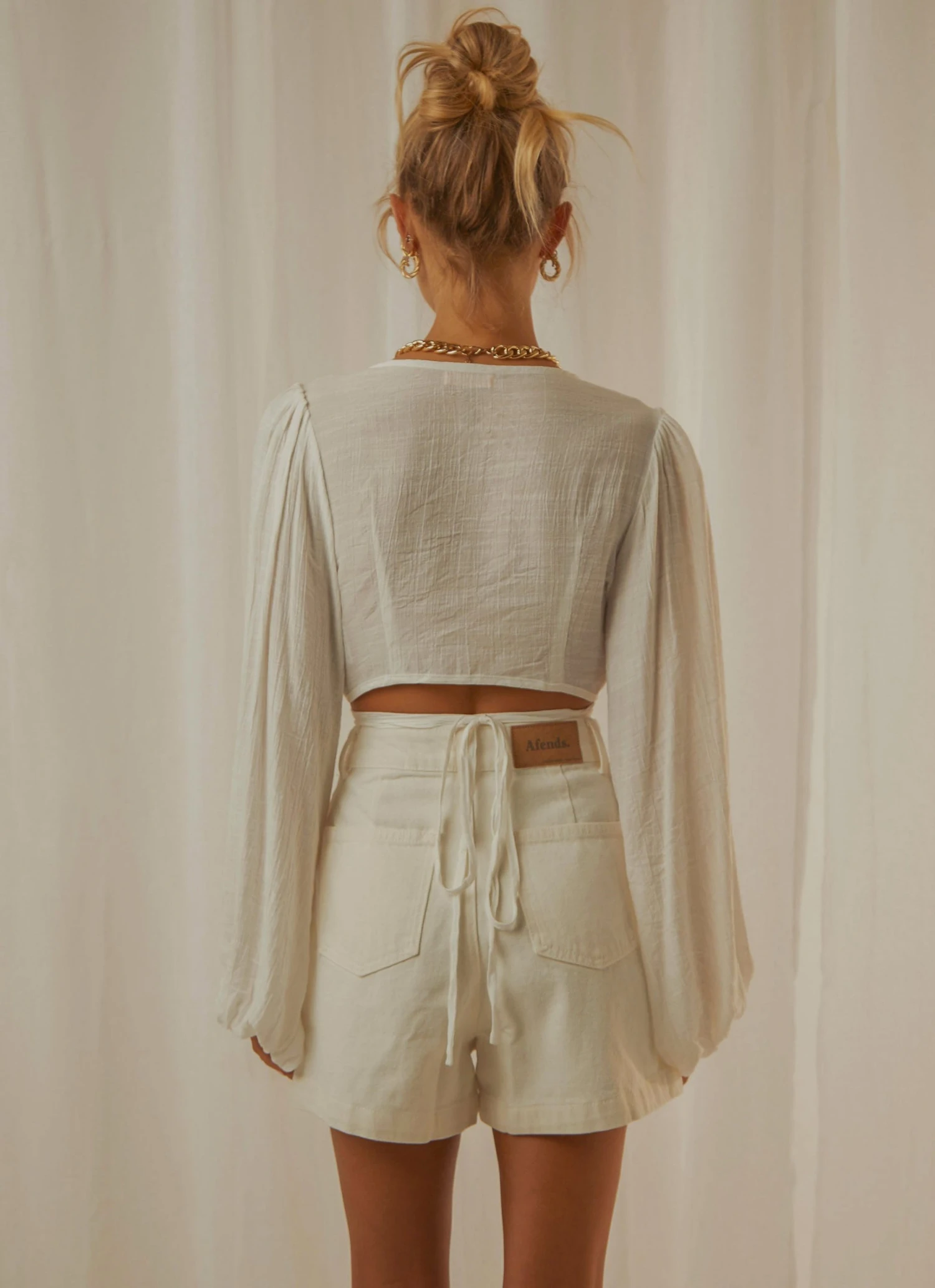 Peppermayo Farrah Tie Front Crop Top - White New Tops 7 Peppermayo Farrah Tie Front Crop Top - White New Tops