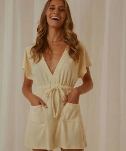 Cools Club New & Most Loved Terry Dress - Lemon 4 Cools Club New & Most Loved Terry Dress - Lemon