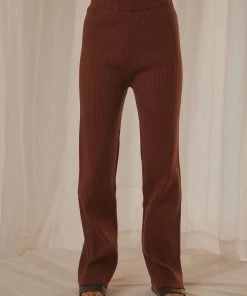 Peppermayo Exclusive Only Vice Knit Pants - Chocolate New & Most Loved