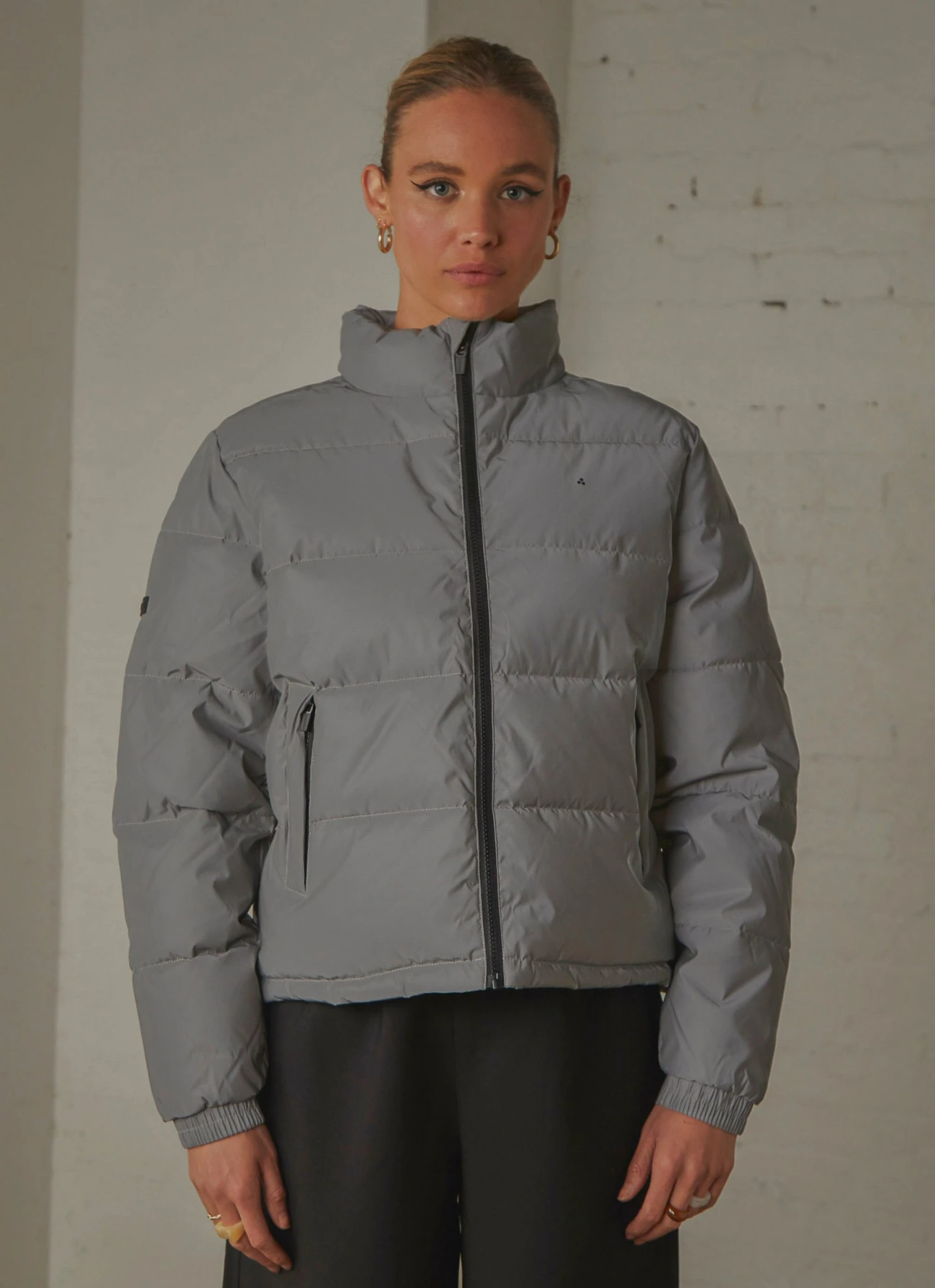 Huffer Womens Track Puffer Jacket - Reflective 6 Huffer Womens Track Puffer Jacket - Reflective