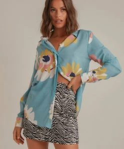 Peppermayo Just For Paris Floral Shirt - Blue Floral New & Most Loved
