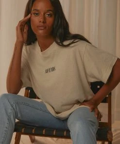 Afends Courtney Love Hemp Oversized Tee - Moonbeam