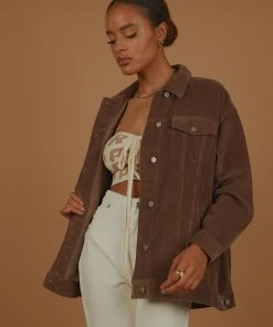 Nude Lucy Binx Longline Cord Jacket - Smoke 11 Nude Lucy Binx Longline Cord Jacket - Smoke