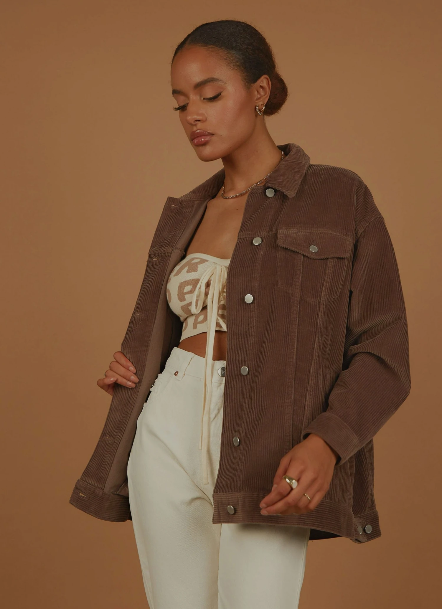 Nude Lucy Binx Longline Cord Jacket - Smoke 6 Nude Lucy Binx Longline Cord Jacket - Smoke
