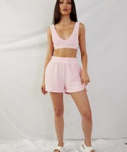 Peppermayo Exclusive Cote Dazur Terry Crop - Pink New & Most Loved
