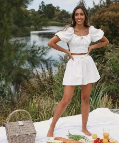 Peppermayo Exclusive Originals Linen Short - White Linen