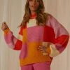 Peppermayo Exclusive New & Most Loved Tulum Nights Knit Jumper - Pink Patchwork