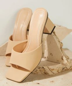 Cult Avenue Dixie Mule Heel - Beige New & Most Loved