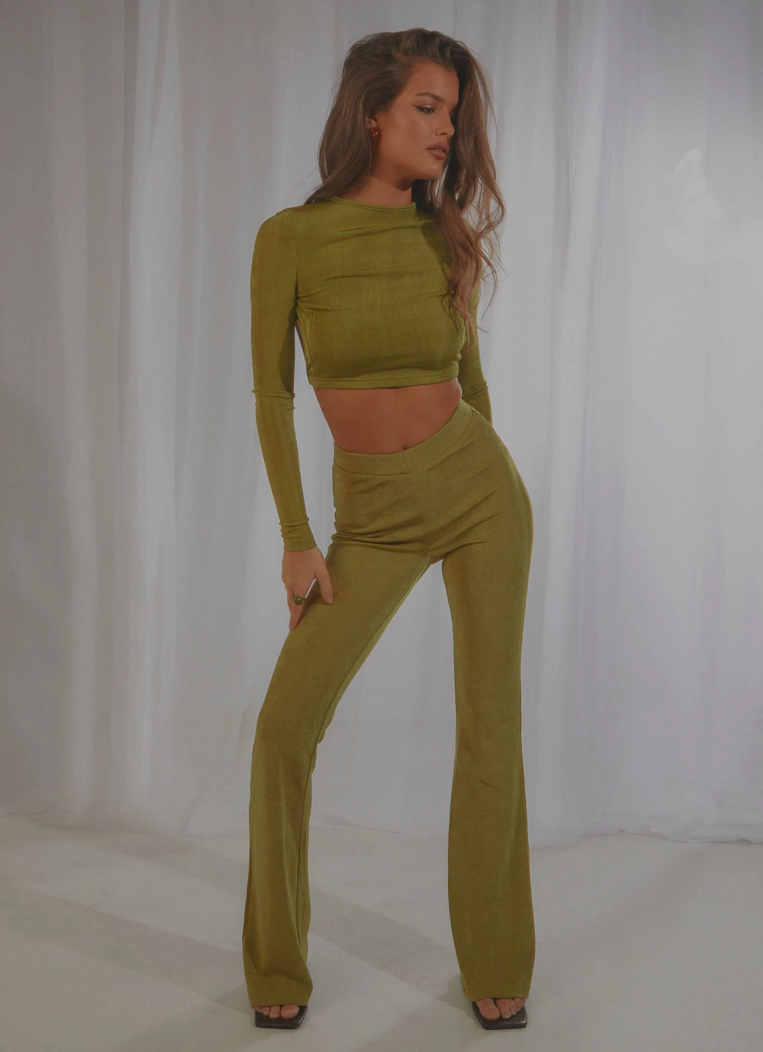 Peppermayo Exclusive Casia Long Sleeve Crop - Moss Green New & Most Loved 4 Peppermayo Exclusive Casia Long Sleeve Crop - Moss Green New & Most Loved