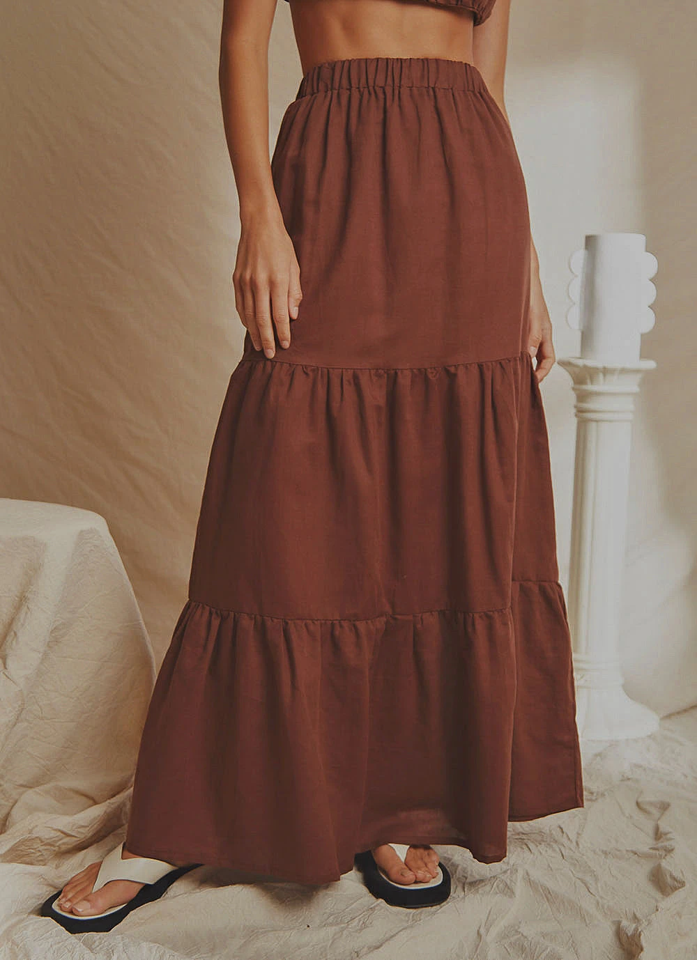 National Breast Cancer Foundation X Peppermayo New & Most Loved Aperol Hour Linen Maxi Skirt - Choc Brown 4 National Breast Cancer Foundation X Peppermayo New & Most Loved Aperol Hour Linen Maxi Skirt - Choc Brown
