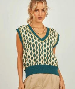 Peppermayo Schoolin' Life Knit Vest - Green