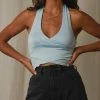 Peppermayo Making Waves Halter Top - Light Blue