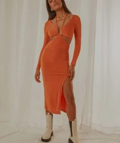 Peppermayo New & Most Loved Mulholland Midi Dress - Orange