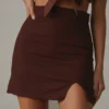 Peppermayo Exclusive New Bottoms The Avenue Linen Mini Skirt - Choc Brown 2 Peppermayo Exclusive New Bottoms The Avenue Linen Mini Skirt - Choc Brown