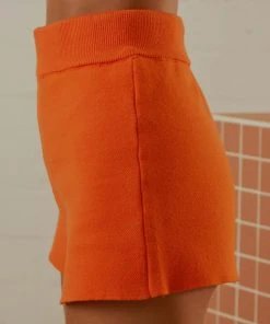 Peppermayo Exclusive Remix It Knit Short - Tangerine Dream