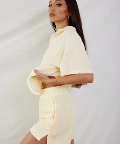 Peppermayo Exclusive New & Most Loved Provence Collared Terry Top - Yellow