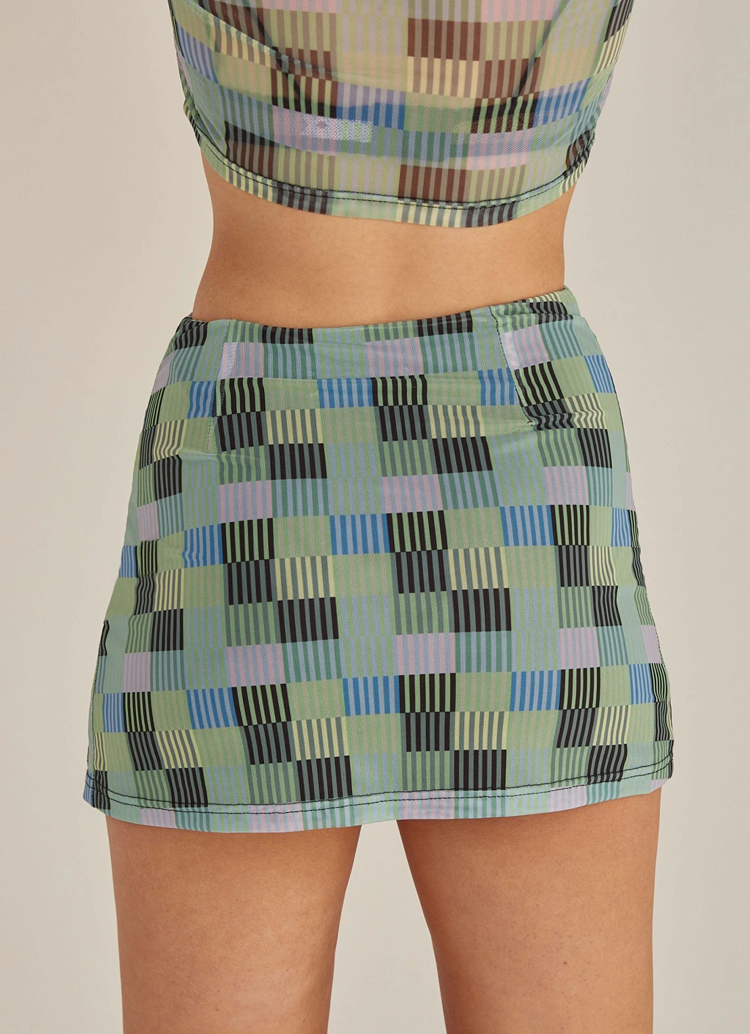 Riley Hubatka X Peppermayo The Good Times Mesh Mini Skirt - Techno Check New & Most Loved Riley Hubatka X Peppermayo The Good Times Mesh Mini Skirt - Techno Check New & Most Loved