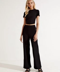 Peppermayo Attracted Crop Top - Black New & Most Loved
