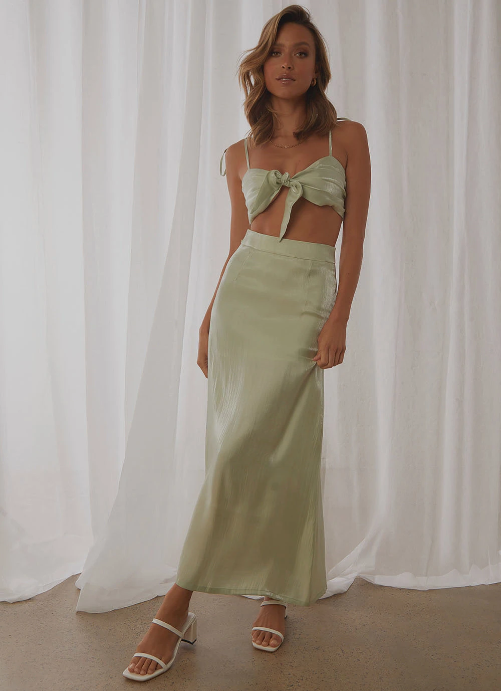 Peppermayo Exclusive Summer Edit Midi Skirt - Sage 3 Peppermayo Exclusive Summer Edit Midi Skirt - Sage