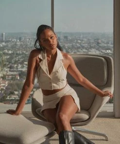 Riley Hubatka X Peppermayo New & Most Loved Trend Set Vest Top - Creme