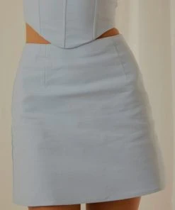 Peppermayo Exclusive Rooftop Drinks Mini Skirt - Sky Blue New & Most Loved