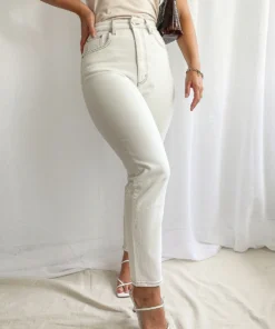 Lee High Mom Jeans - Ecru New Bottoms