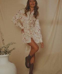 Peppermayo Exclusive Corfu Linen Shirt Dress - Safari