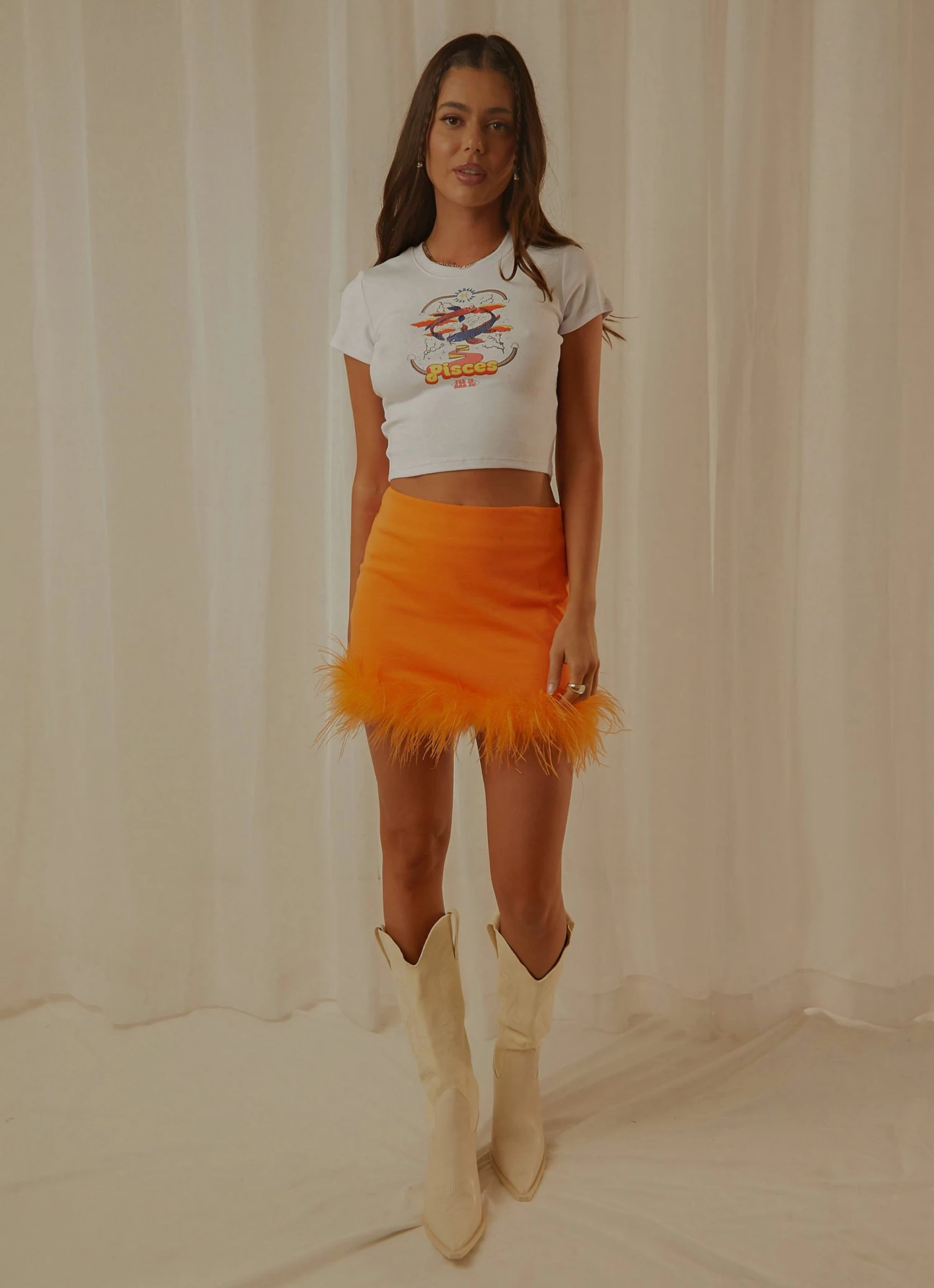 Wrangler New & Most Loved Pisces Baby Tee - White Wrangler New & Most Loved Pisces Baby Tee - White