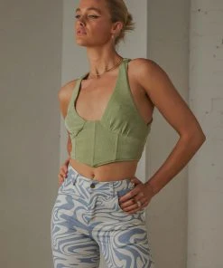 Peppermayo In The Spotlight Bustier - Green New & Most Loved