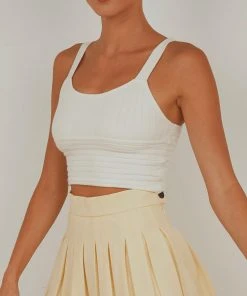 Peppermayo In Her Eyes Knit Crop - White New & Most Loved