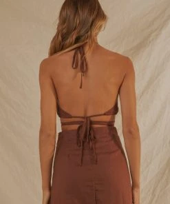 Peppermayo Exclusive New & Most Loved Last Champagne Linen Halter - Choc Brown 11 Peppermayo Exclusive New & Most Loved Last Champagne Linen Halter - Choc Brown