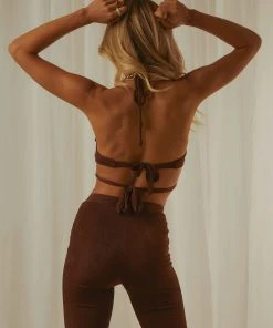 Peppermayo Exclusive Lila Crop Top - Chocolate New & Most Loved
