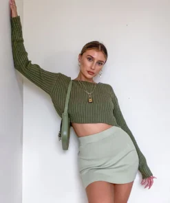 Peppermayo Over You Mini Skirt - Sage New Bottoms