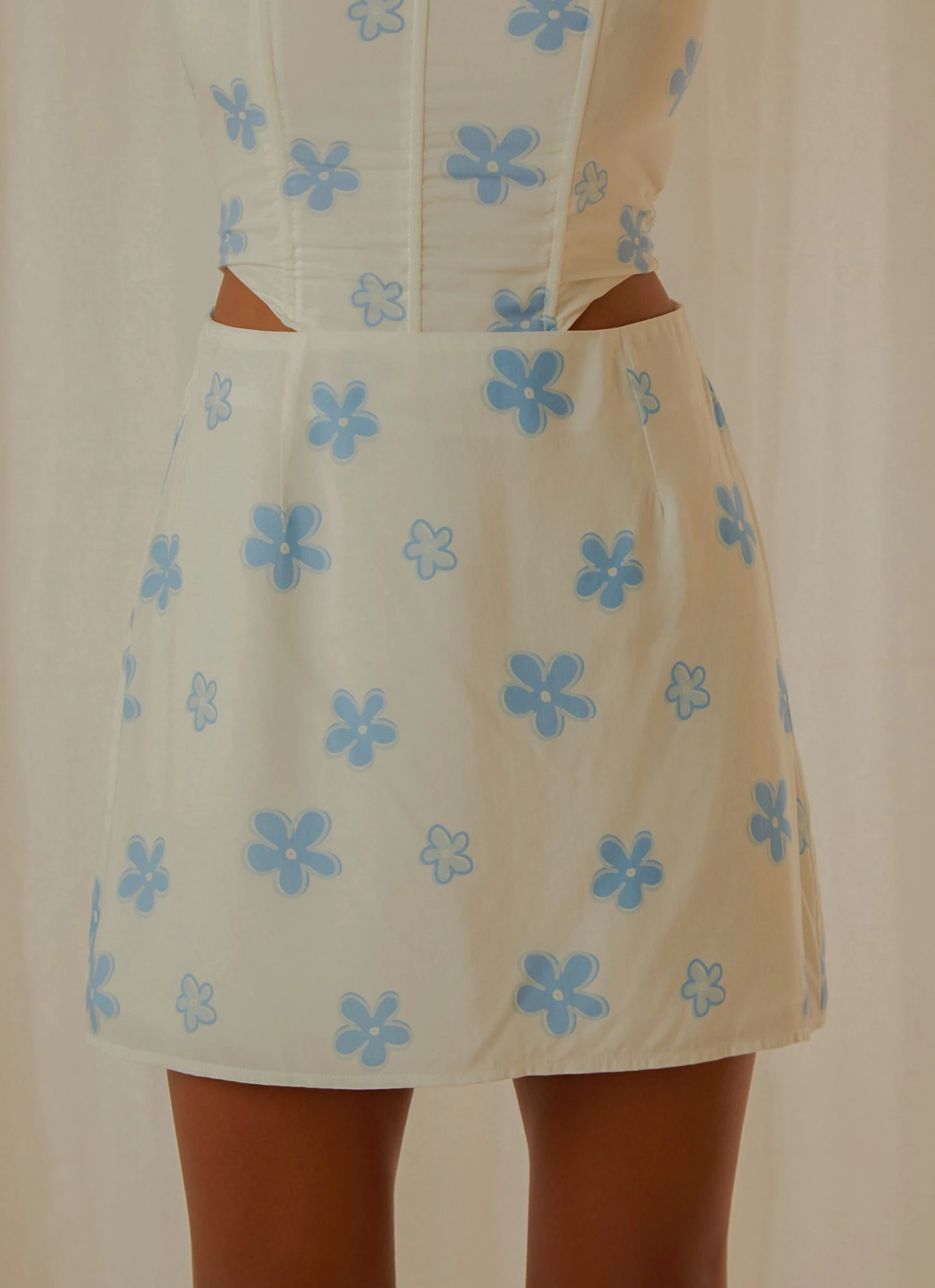 Peppermayo Exclusive New & Most Loved Springtime Picnics Mini Skirt - Blue Vista Floral 3 Peppermayo Exclusive New & Most Loved Springtime Picnics Mini Skirt - Blue Vista Floral