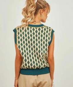 Peppermayo Schoolin' Life Knit Vest - Green