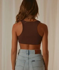 Peppermayo Exclusive Alfie Crop Singlet - Chocolate