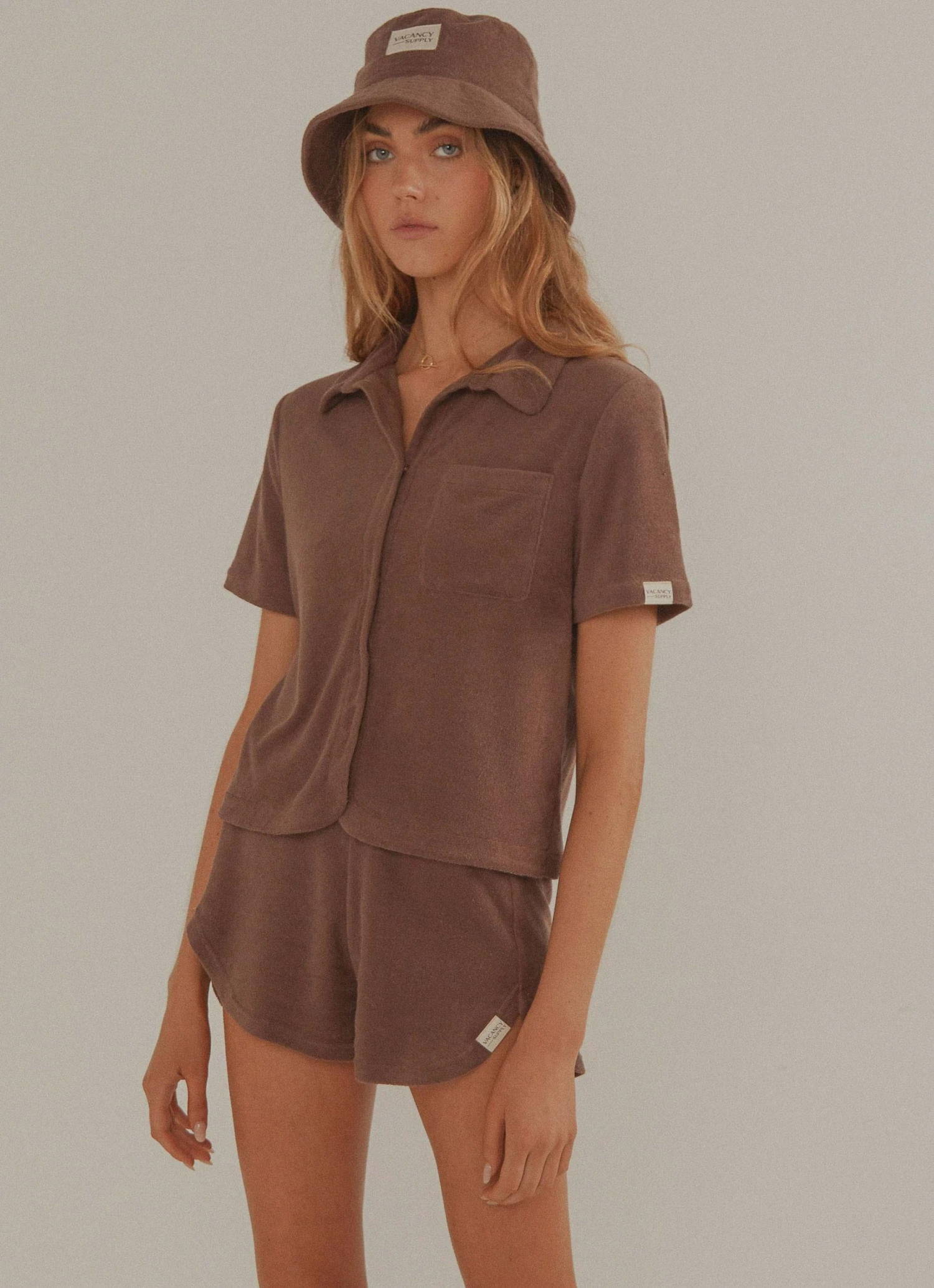 Vacancy Supply Holiday Terry Shirt - Choc Brown New & Most Loved 6 Vacancy Supply Holiday Terry Shirt - Choc Brown New & Most Loved