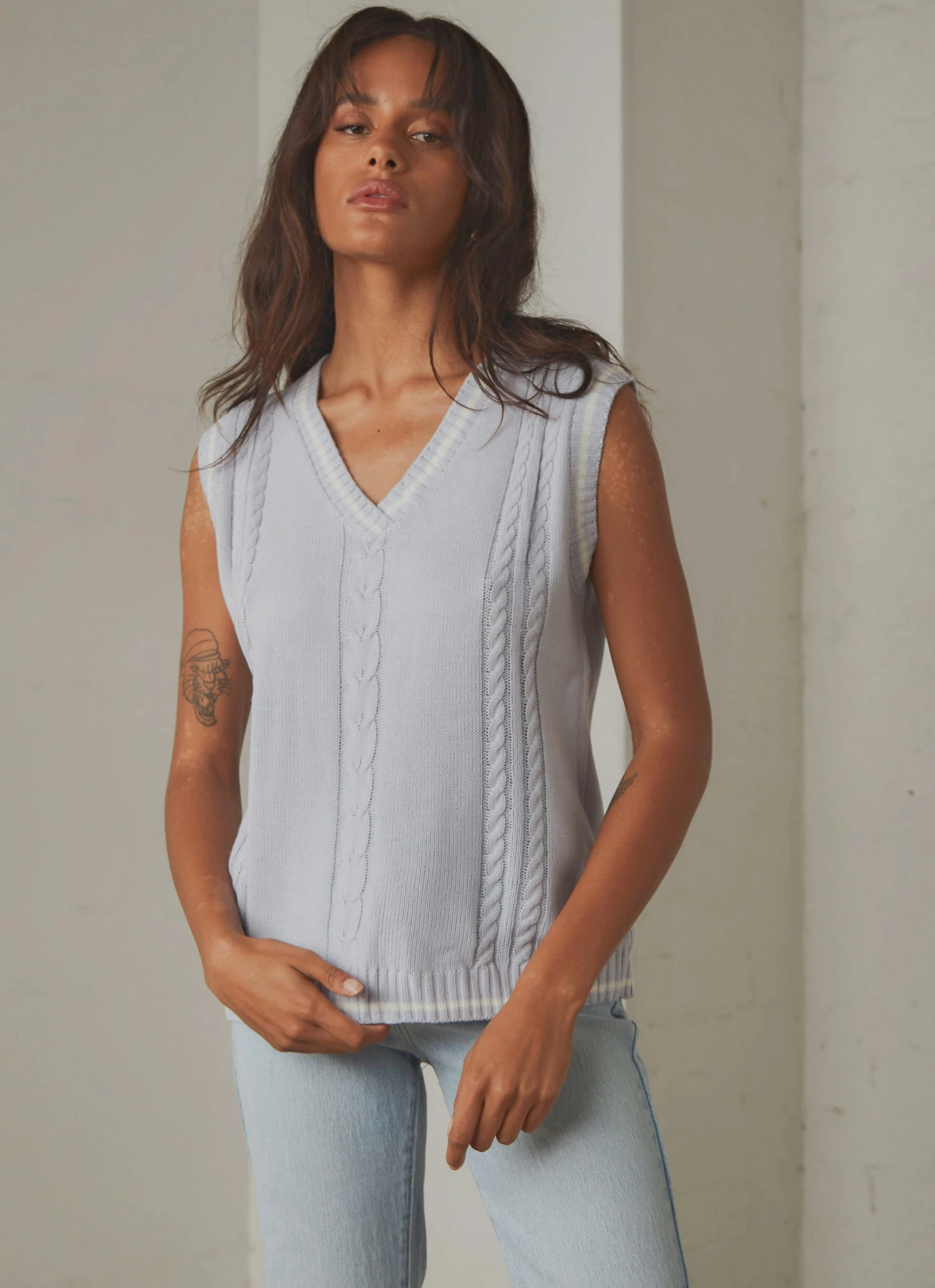 Peppermayo New & Most Loved Centre Court Knit Vest - Blue 4 Peppermayo New & Most Loved Centre Court Knit Vest - Blue