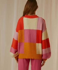 Peppermayo Exclusive New & Most Loved Tulum Nights Knit Jumper - Pink Patchwork 11 Peppermayo Exclusive New & Most Loved Tulum Nights Knit Jumper - Pink Patchwork